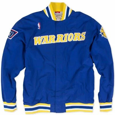 Mens Mitchell & Ness NBA 1996-97 Authentic Away Warm Up Jacket GS Warriors - Image 1 of 3