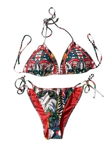 Desigual Bikini Set XL Top L Bottom Multicolor Boho Tribal Print 2 Piece Swimwea - Picture 1 of 6