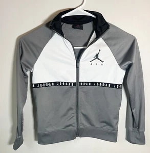 Air Jordan Boys Track Suit Jacket FullZip Size Youth Large Gray Black Basketball - Picture 1 of 7