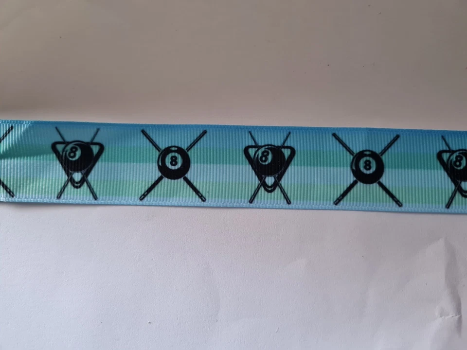2 meters of snooker / pool print grosgrain ribbon 1" wide - Image 1 of 1
