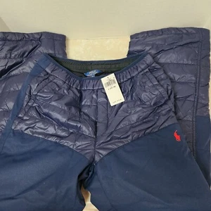 NEW Polo Ralph Lauren Water Repel Snow Pants Youth Size L 14-16 Puffer Navy Blue - Picture 1 of 9