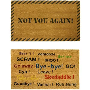 Rubber-Cal Rude "Leave Door Mat" Kit - 18" x 30" - 2 Doormats - Picture 1 of 9