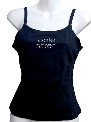 Pit Stop Cami Tank Top Women's Large Pole Sitter Racing Themed Shelf Bra New - Image 1 of 4