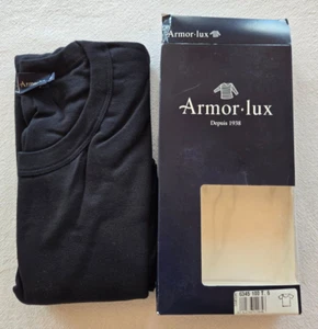 Tee shirt manches courtes noir taille 6 marque Armor-Lux 100% coton (vt) - Imagen 1 de 3