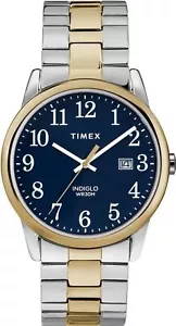 Timex TW2R58500JT Men's Easy Reader Blue Dial 38mm Steel Watch TW2R58500 - Picture 1 of 4