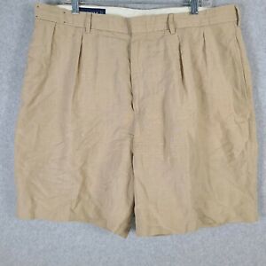 Polo Golf Ralph Lauren Mens Fairway Pleated Shorts Size 38 Silk Linen Blend
