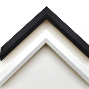 Moderner Bilderrahmen abgeschrägt Basics, schwarz, weiß, Basic Rahmen nach Maß für Wand - Bild 1 von 7