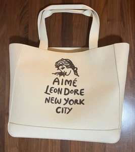 Aime Leon Dore ALD Form Logo Printed Leather Tote in Pristine Gold Foil Logo - Picture 1 of 9