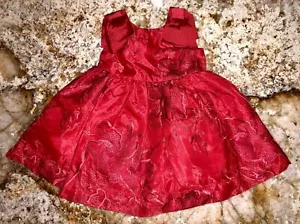 JANIE and JACK Floral Organza w/ Bows Red Holiday Dress NEW Infant Girls 3-6 Mos - Picture 1 of 7