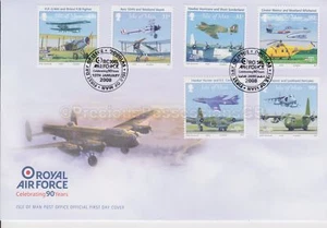 Unaddressed Isle of Man FDC First Day Cover 2008 Royal Air Force RAF 90 Years - Picture 1 of 1