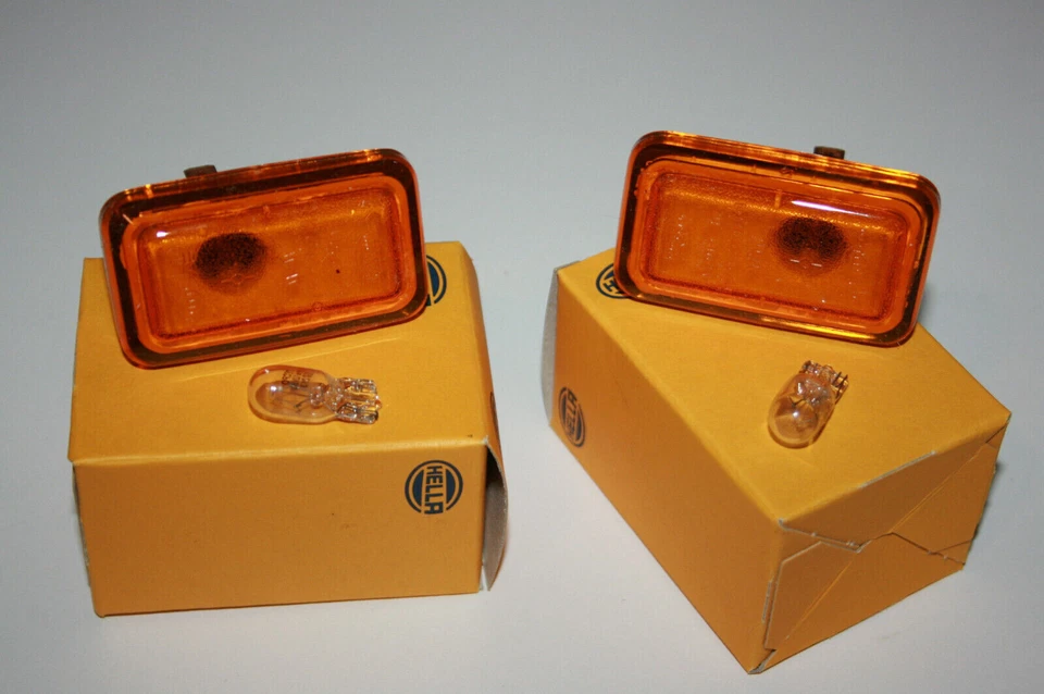 Set Audi VW Porsche Front Euro Side Marker Lights OEM Hella NEW - Image 1 of 1