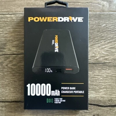 Banco de alimentación PowerDrive 10000 mAh USB-C y USB-A (PDPB10000) - NUEVO Foto 1 de 2