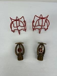 HHX SSU-3 458A Fire Sprinkler Brass with Red Wire Cage 165F/74C - Lot of 2 - Picture 1 of 9