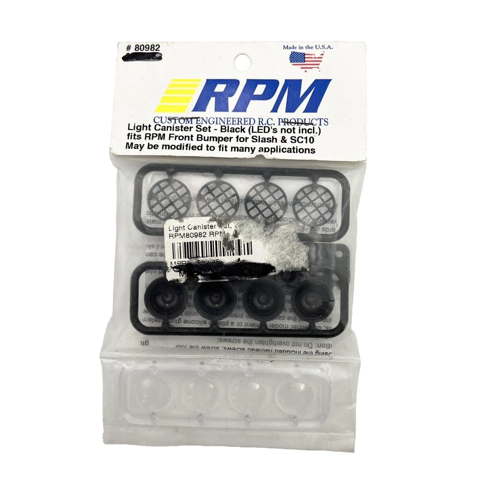 RPM Light Canister Set (Black) Fits Front Bumper For Slash & SC10 80982 - OZRC - Image 1 of 2