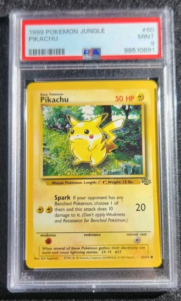 Pikachu Pokémon TCG Grade 9 Jungle Individual Collectible Card