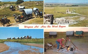 Postal publicitaria Wagons Ho Kansas Covered Wagon Vacations Pioneer Life 1980 - Imagen 1 de 2