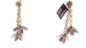 Banana Republic Women's Onyx Crystal Lucite Fringe Drop Earrings NWT 50 - Picture 1 of 5