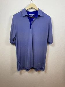 Greg Norman Herren Large Play Dry Kurzarm Golf Polo blau und weiß Streifen - Bild 1 von 7