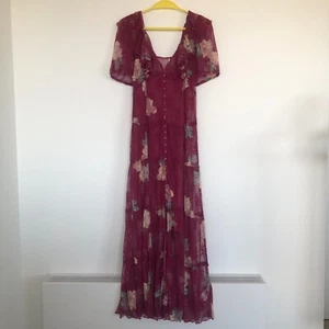 Free People Dress Burgundy Size S RRP £158 - Picture 1 of 7