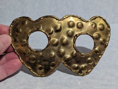 Bufanda Camiseta Acento Vintage Años 70 80 Latón Hebilla Modernista Diseño Brutalista Foto 1 de 4