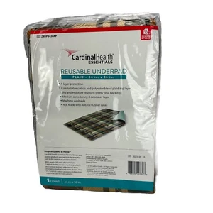 Plaid Reusable Washable Bed Chair Under Pad Incontinence Adult One 34x36 NEW - Picture 1 of 8