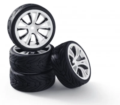 CARSON RADSATZ "M-DESIGN" WEIß SCHWARZ MAßSTAB 1:10 26MM FÜR TAMIYA TT01 TT02  - Bild 1 von 4