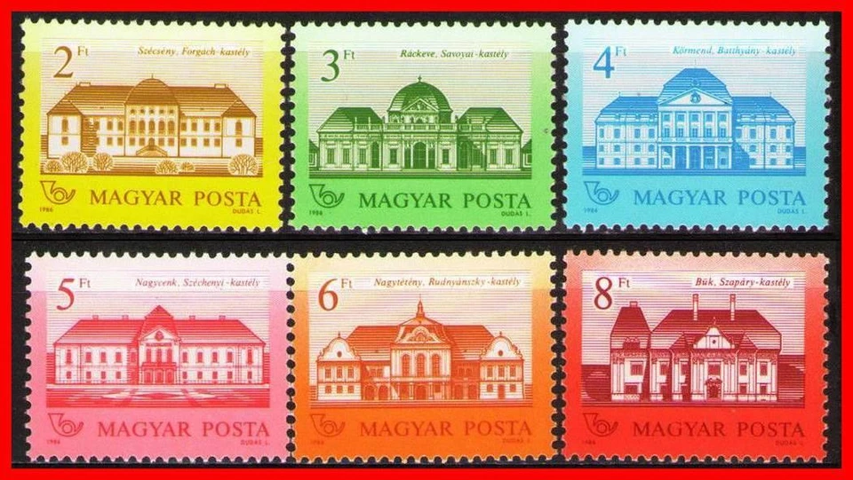 Hungary 1986 CASTLES / ARCHITECTURE Sc#3015-19,3021 MNH (OFFER, ANYONE?!)  HU-B - Image 1 of 1