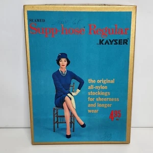 Vintage Supp-Hose Kayser Nylon Stockings Seamed Pantyhose Charm Regular 8.5-9.5M - Picture 1 of 15