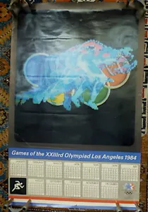 1984 23rd Summer Olympics Los Angeles Calendar-Poster Very Rare Thermo Graphic! - Picture 1 of 12