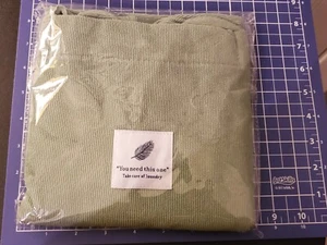 Women's Tote Bag Lightweight Corduroy Handbag " You Need this one " : Pea Green  - Picture 1 of 4