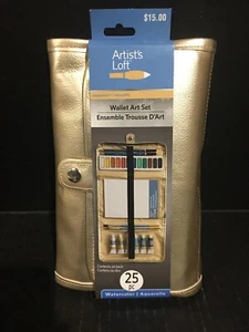 Artist’s Loft 25pc Watercolor Wallet Art Set Gold Case New - Picture 1 of 3