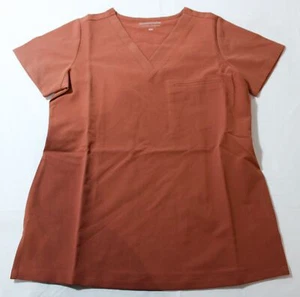 Mandala Women's Short Sleeve One Pocket Scrub Top EJ2 Chestnut Size 2XS NWT - Picture 1 of 3
