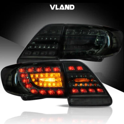 Luces traseras de humo VLAND para Toyota Corolla 2011-2013 LED luz de reversa de freno trasero Foto 1 de 4