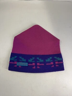De colección Columbia Lana Tejido Gorro Fair Isle Esquí Snowboard Sombrero Canadá Rosa Púrpura Foto 1 de 4