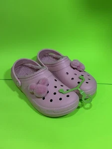 2022 Disney Parks Pink Mickey Mouse Fuzzy Lined Cozy Adult Crocs M 11 W 12/13 - Picture 1 of 8