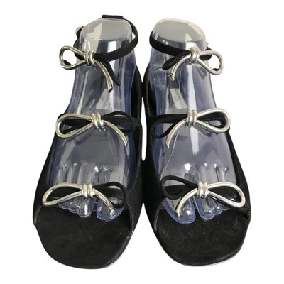 Balenciaga Triple Bow Ballet flats Womens US10 EU40 Black Suede NEW - Image 1 of 4