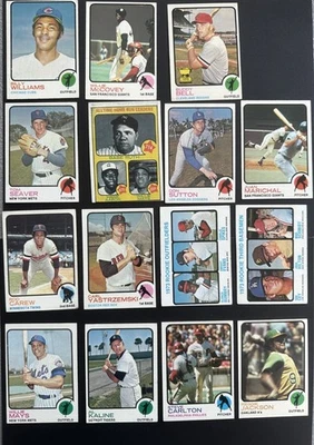 Juego completo de béisbol 1973 Topps (660) Mike Schmidt Salón de la fama RC Hank Aaron Foto 1 de 2