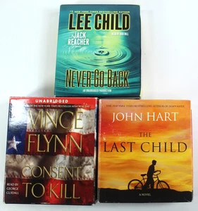 3 CD Audiobooks Never Go Back, The Last Child, Consent To Kill. All Unabridged - Picture 1 of 12