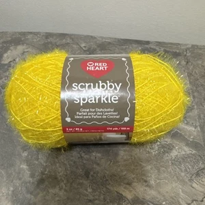 Red Heart Scrubby Sparkle Yarn, 100% polyester, 1 Skein Lemon Yellow Lot 238 - Picture 1 of 6