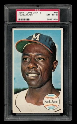 1964 Topps Giants Set-Break # 49 Hank Aaron PSA 8 NM-MT - Image 1 of 3
