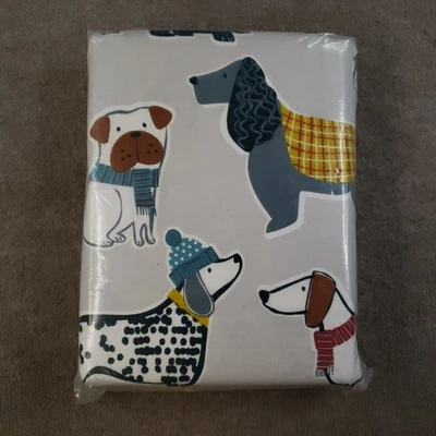 The Company Store Flannel Flat Sheet King Fashionable Dogs 5oz Cotton 108x102 in - Image 1 of 4