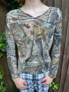 Womens Vintage Camouflage 90s T-Shirt Long Sleeve Size Large - Picture 1 of 4