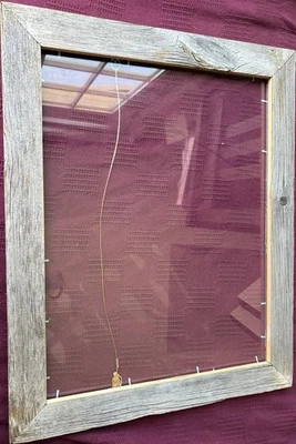 Rustic Primitive Handmade Wood Frame Unfinished w Knot Has Glass Panel, No Back - Image 1 of 4