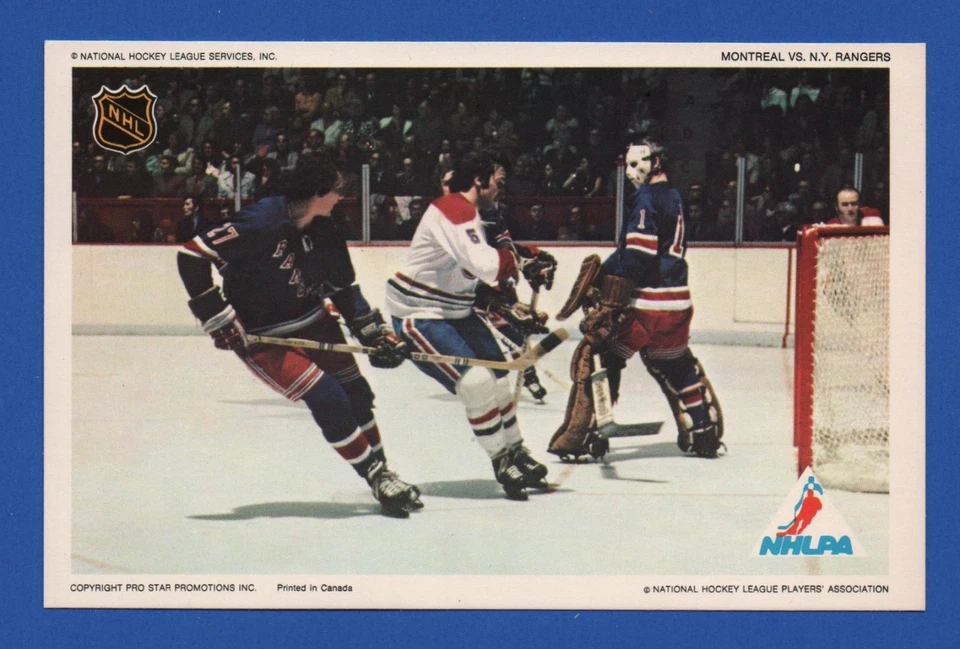 1971-72 1972-73 PRO STAR PROMOTIONS MONTREAL NY RANGERS LAPOINTE GIACOMIN IRVINE - Image 1 of 1