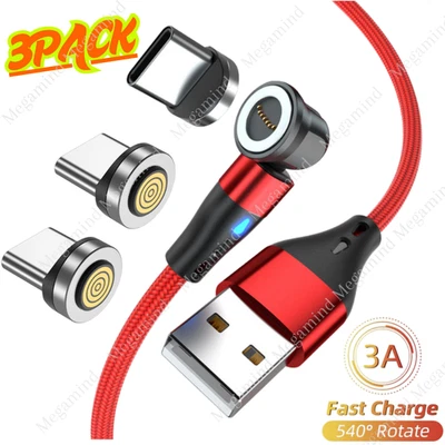 Cable adaptador de cable de carga cargador magnético para teléfono tipo C Samsung LG Android Foto 1 de 4