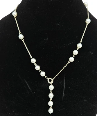 Collar Vintage Clarie's Imitación Perla Estrás Años 90 19" a 22" Ajustable Foto 1 de 4
