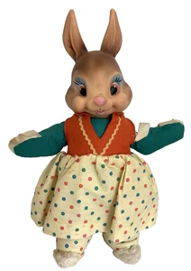 Vintage 1950's Ideal Tag 14" Mrs. Rabbit Peter Rabbit Rubber/ Plush Rushton Type - Picture 1 of 5