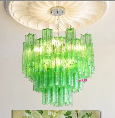 French Murano Living Room Pendant Light Colorful Glass Foyer Chandelier Fixture - Image 1 of 4