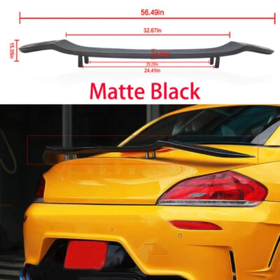 NEW ABS 56.5" Universal 3D Seagull Fin Style Matte Black Rear Trunk Spoiler Wing - Изображение 1 из 4