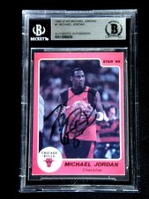 MICHAEL JORDAN SIGNED 1986 STAR CHECKLIST ROOKIE CARD #1 AUTOGRAPH AUTO BECKETT